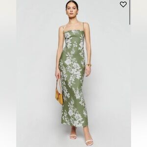 Reformation Frankie Linen Dress in Willow